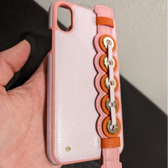 Kate Spade New York Grommet Hand Strap Stand iPhone Xs iPhone X Case Pink - Picture 7 of 12